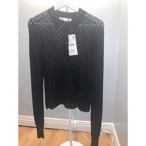 Top en maille pointelle Zara